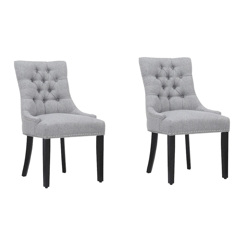 Beige Tufted Dining Chairs Set of 2-33