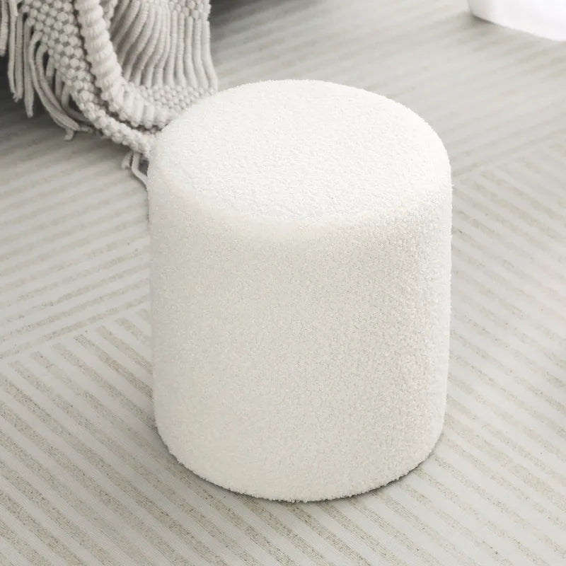 Adeco Footrest Ottoman 13 inches Fabric Stool for Living Room Bedroom