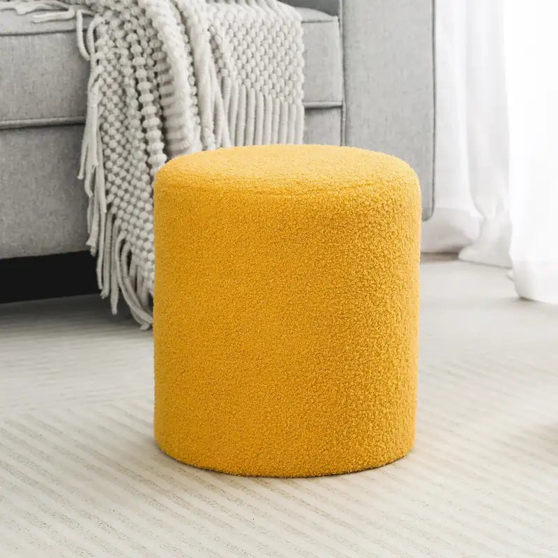 Adeco Footrest Ottoman 13 inches Fabric Stool for Living Room Bedroom-2