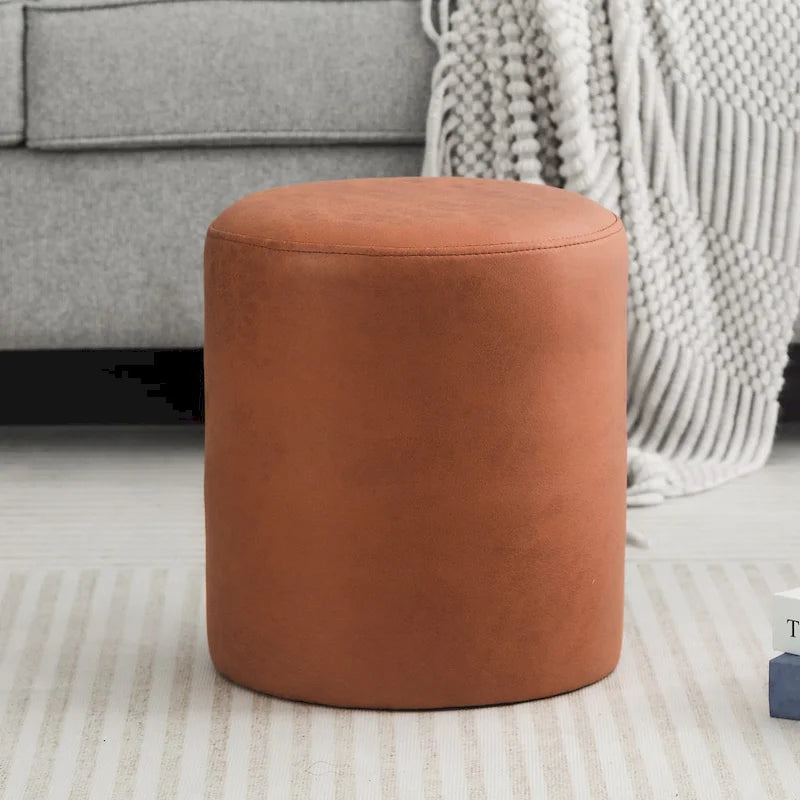 Adeco Footrest Ottoman 13 inches Fabric Stool for Living Room Bedroom-3