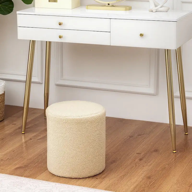 Adeco Footrest Ottoman 13 inches Fabric Stool for Living Room Bedroom-23