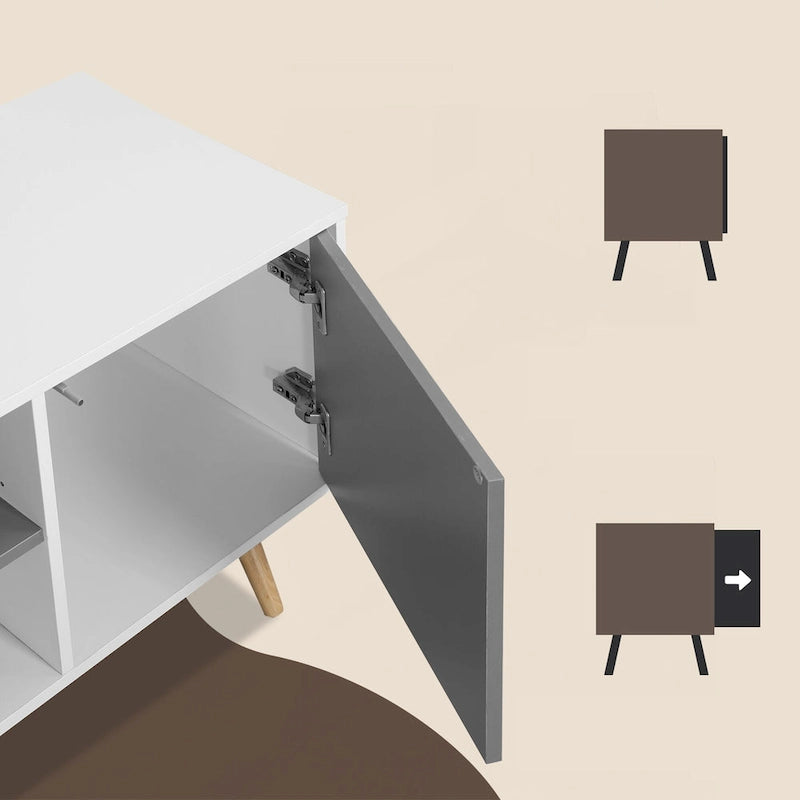 Wood TV Stand for 60" - Mid-Century Modern with Storage-13