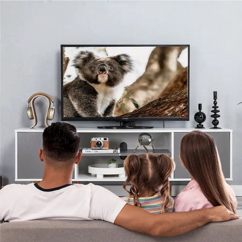 Wood TV Stand for 60" - Mid-Century Modern with Storage-14