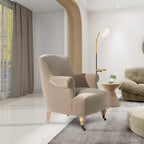 Velvet Pleated Sock Arm Accent Chair - Single Seater