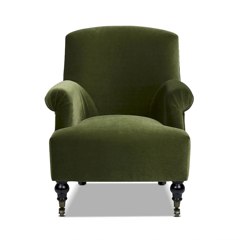 Velvet Pleated Sock Arm Accent Chair - Single Seater