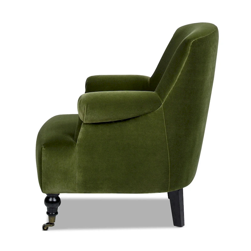 Velvet Pleated Sock Arm Accent Chair - Single Seater