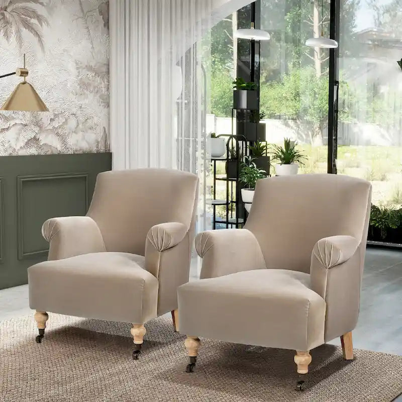 Velvet Pleated Sock Arm Accent Chair - Single Seater-15