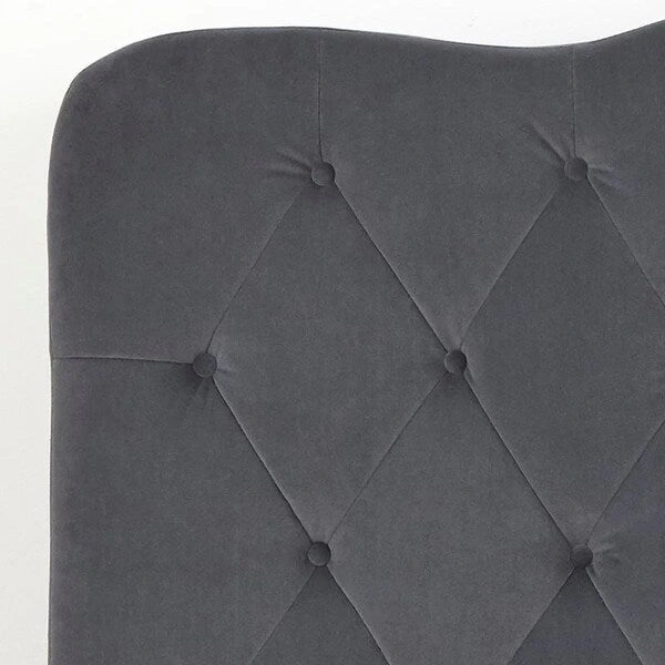 Upholstered Bed - Button-Tufted Velvet/Linen - Queen/Full Size-9