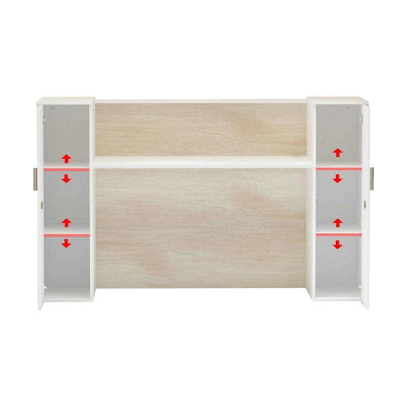 L-Shaped Reception Desk with Adjustable Storage Shelf-5