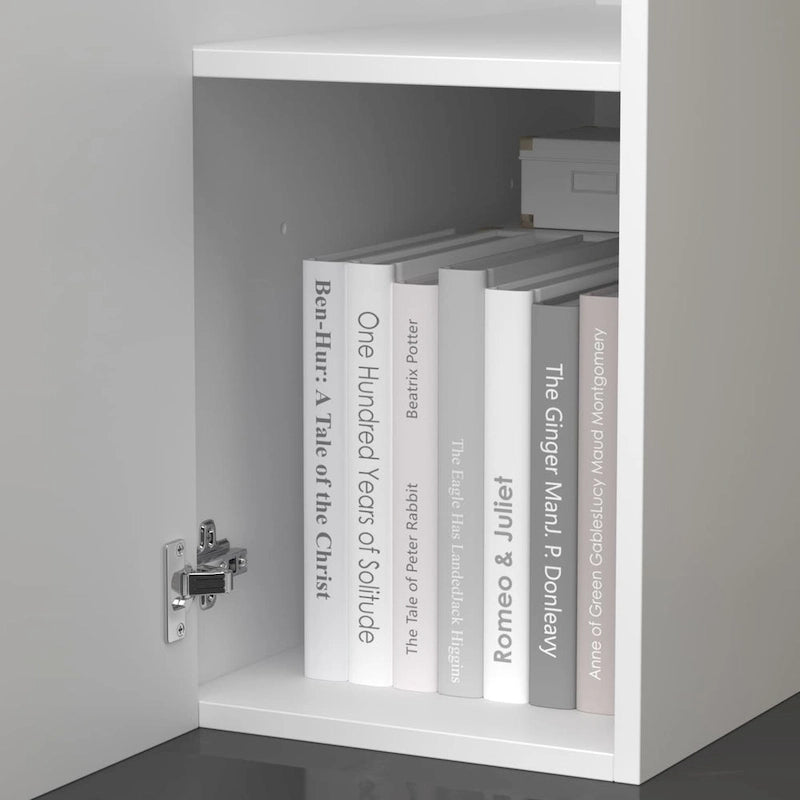 L-Shaped Reception Desk with Adjustable Storage Shelf-8