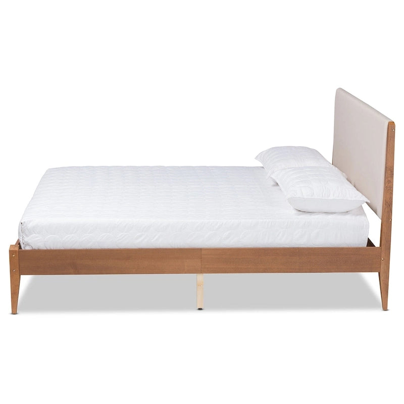 Beige Fabric Upholstered Platform Bed - Full/Queen/King-3