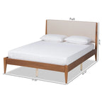 Beige Fabric Upholstered Platform Bed - Full/Queen/King