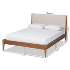 Beige Fabric Upholstered Platform Bed - Full/Queen/King