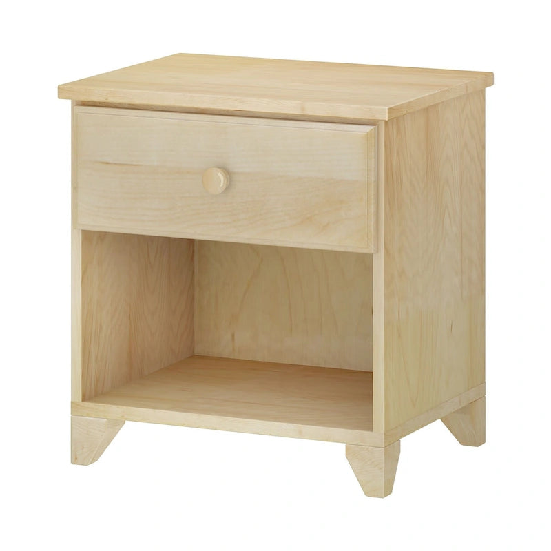 Wood Nightstand with 1 Drawer - Kids Bedside Table-15