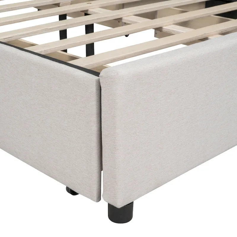 Queen Size Upholstered Platform Bed-18