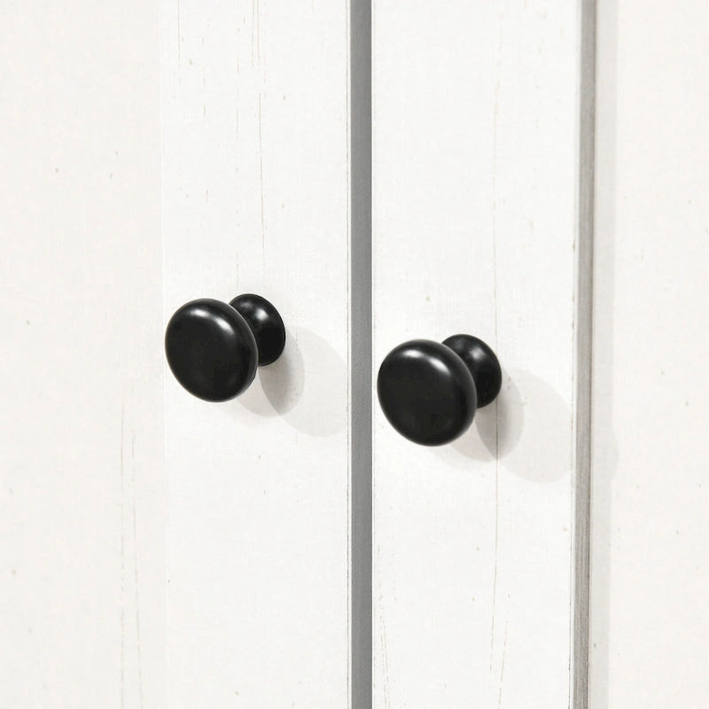 63.5" Ash Grey/White Kitchen Pantry Cabinet with Glass Doors-17