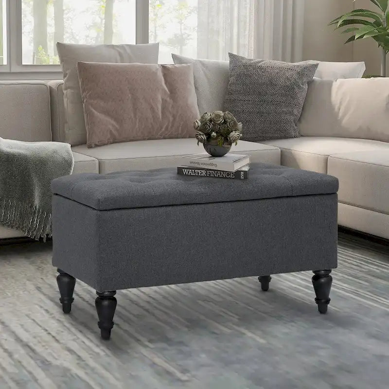 29" Upholstered Storage Bench with Lift Top-2