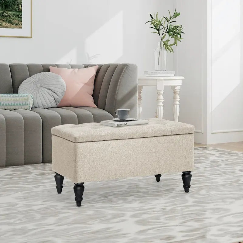 29" Upholstered Storage Bench with Lift Top-9