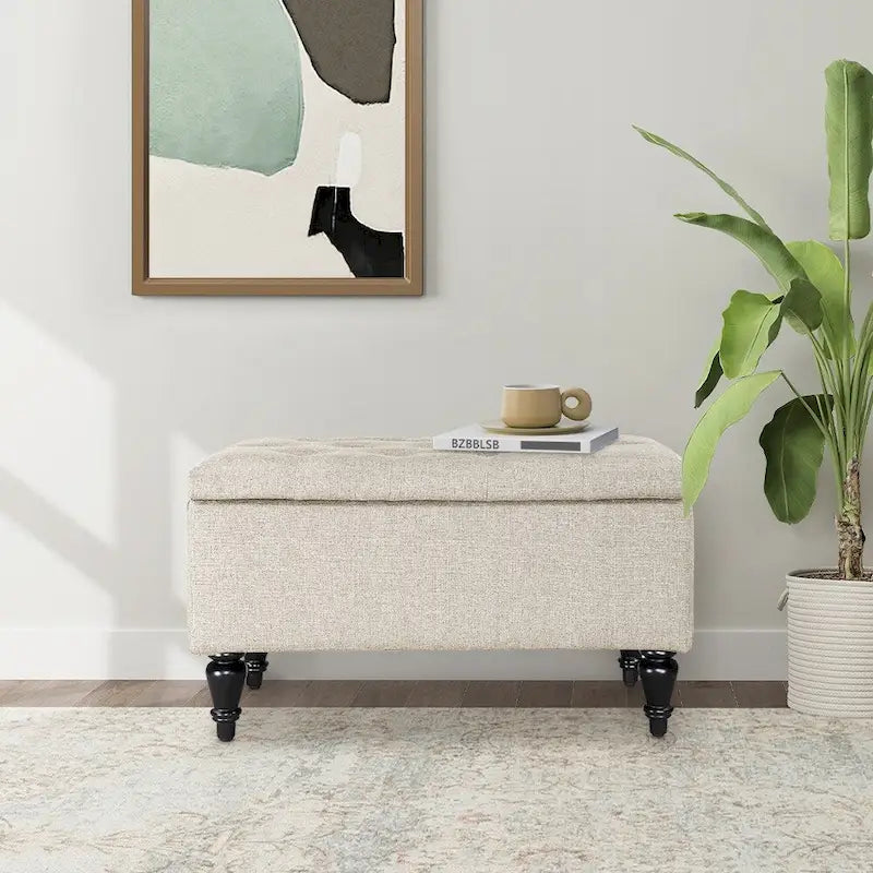 29" Upholstered Storage Bench with Lift Top-10