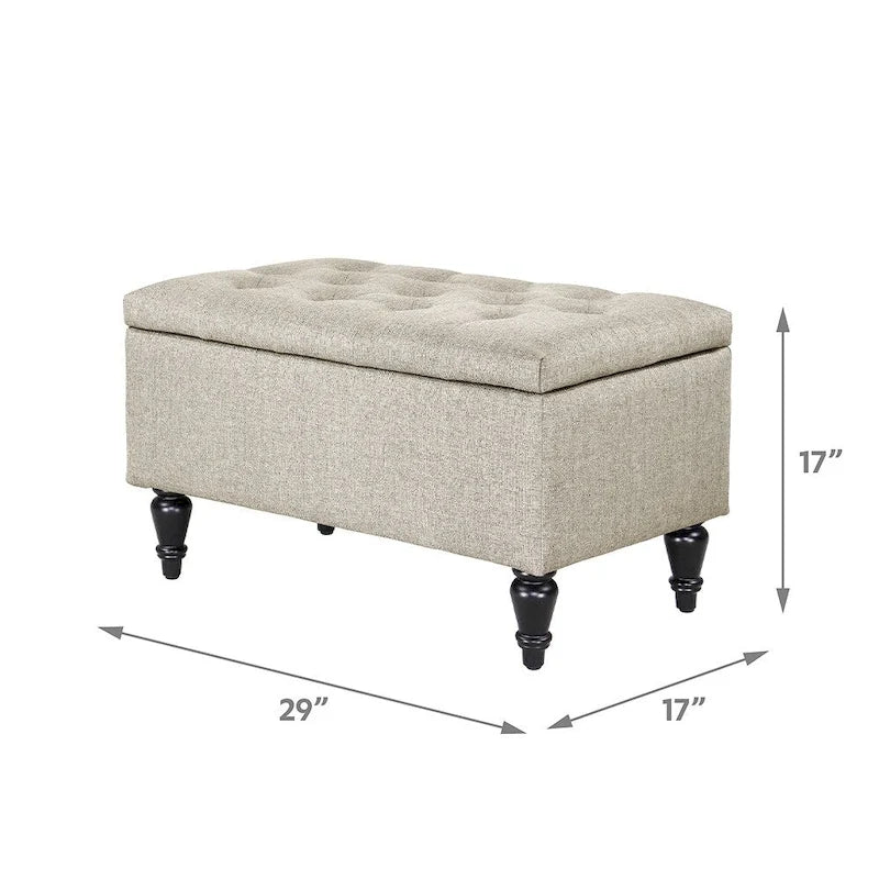 29" Upholstered Storage Bench with Lift Top-13