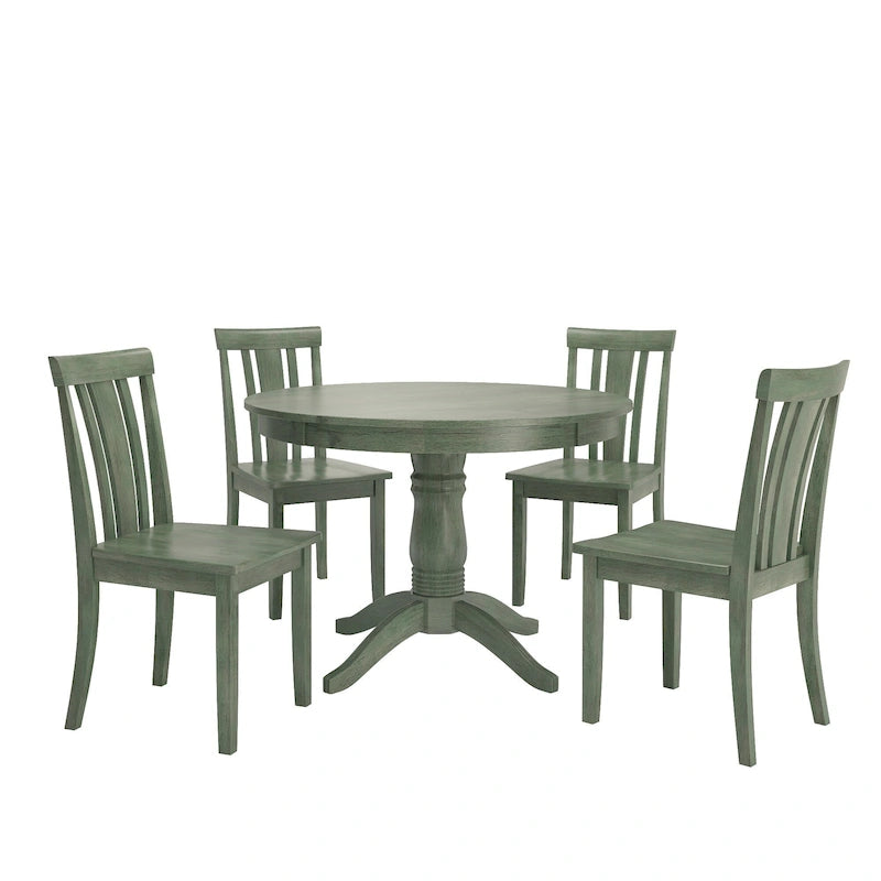 Sage Green Round Pedestal Dining Set - 5 Piece-16