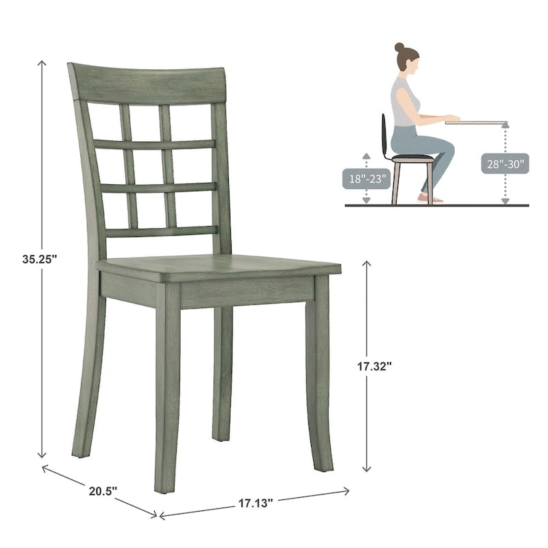 Sage Green Round Pedestal Dining Set - 5 Piece-11