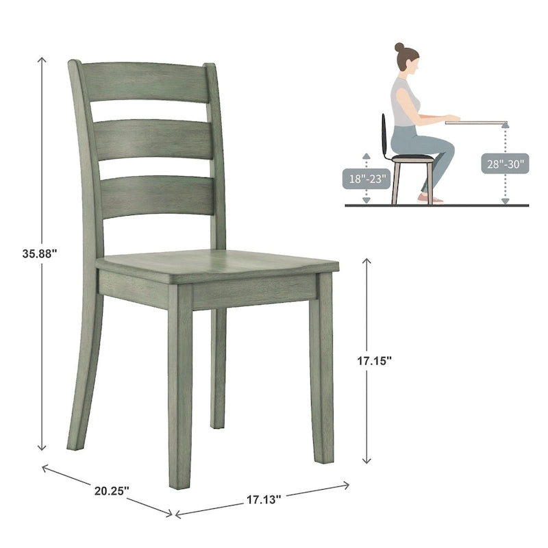 Sage Green Round Pedestal Dining Set - 5 Piece-14