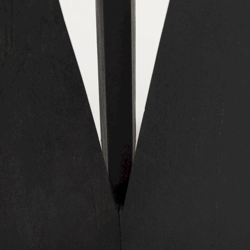 Black Solid Wood Round Accent Table - 18L x 18W x 22H-8