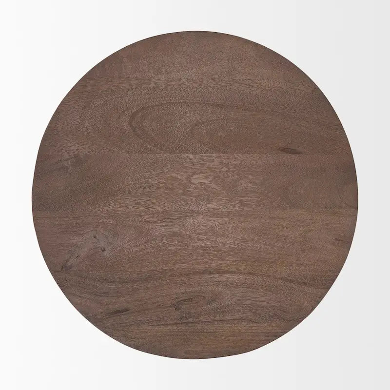 Black Solid Wood Round Accent Table - 18L x 18W x 22H-16