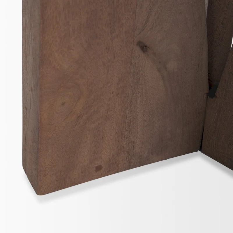 Black Solid Wood Round Accent Table - 18L x 18W x 22H-19