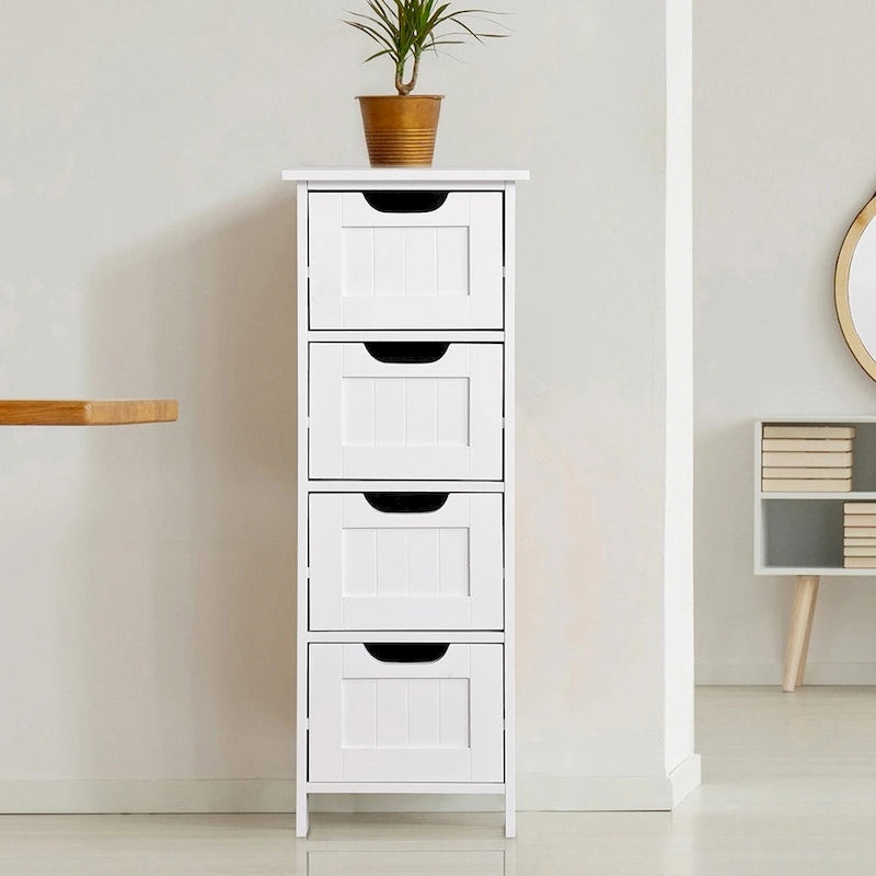 4-Drawer Slim Bathroom Storage Cabinet-11