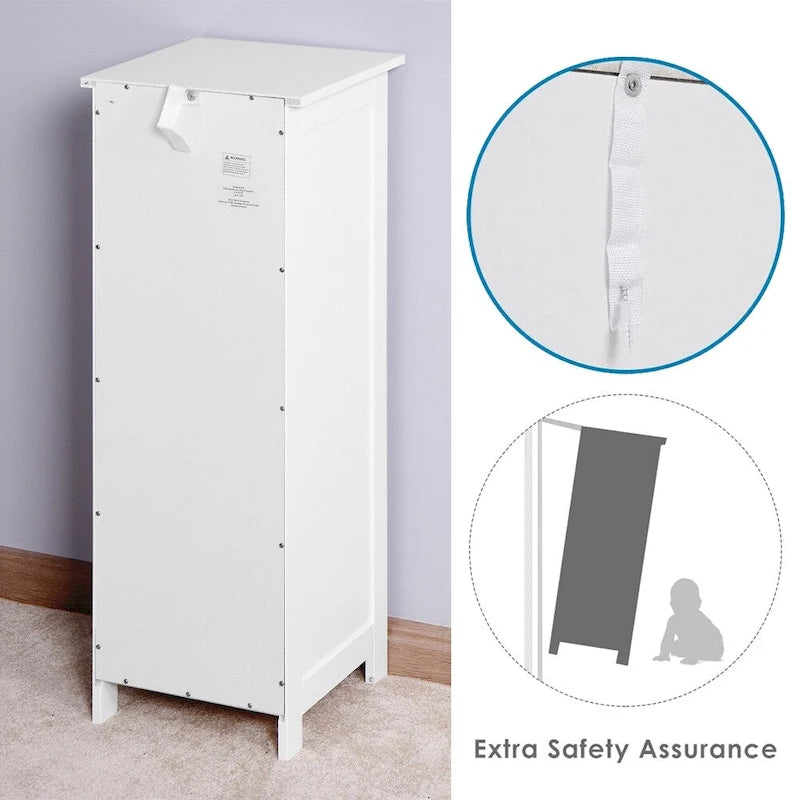 4-Drawer Slim Bathroom Storage Cabinet-6