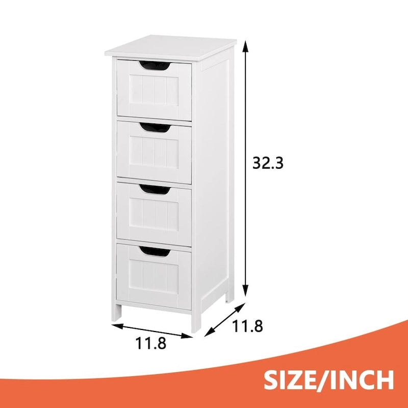 4-Drawer Slim Bathroom Storage Cabinet-8
