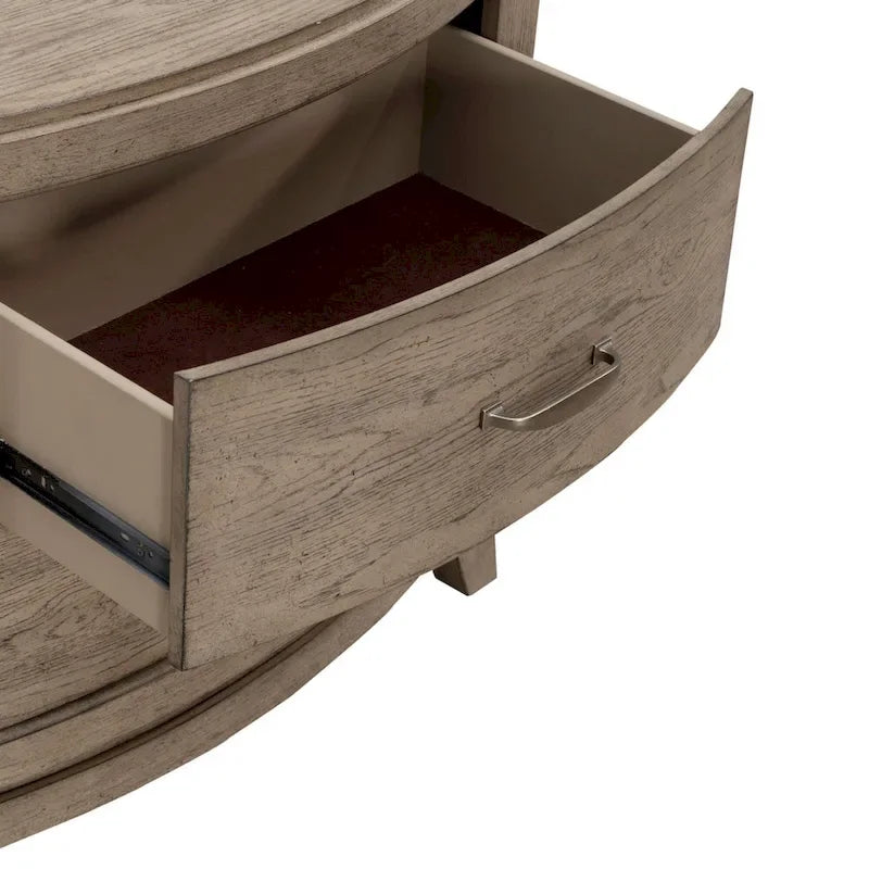 Burnished Beige Oak King Panel Storage Bed Set-17