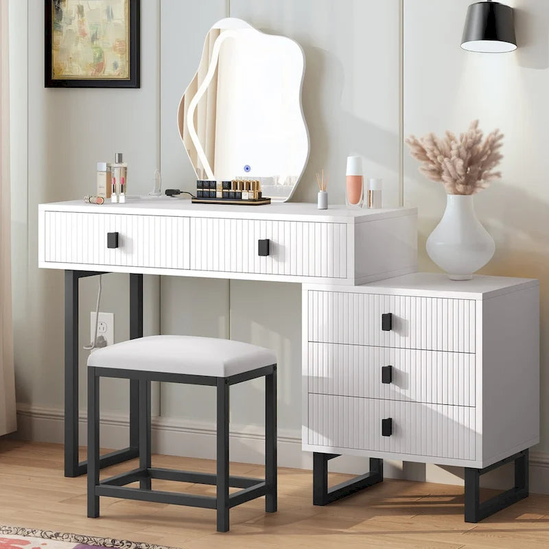 Moasis Expandable Cloud Vanity With Built-in Socket and Lighted Mirror - 49.90 H X 51.10 W X 15.70 D