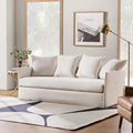 Gray 3-Seater Slipcovered Sofa with Removable Cushions