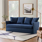 Gray 3-Seater Slipcovered Sofa with Removable Cushions