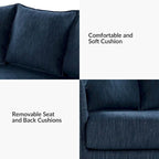 Gray 3-Seater Slipcovered Sofa with Removable Cushions