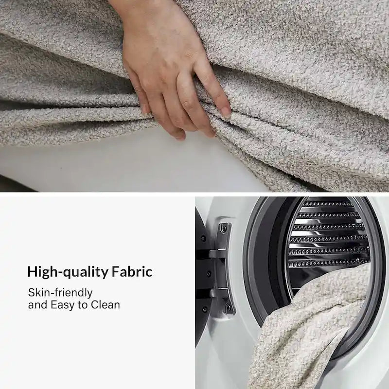 Gray 3-Seater Slipcovered Sofa with Removable Cushions