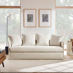 Gray 3-Seater Slipcovered Sofa with Removable Cushions