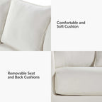 Gray 3-Seater Slipcovered Sofa with Removable Cushions