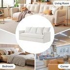 Gray 3-Seater Slipcovered Sofa with Removable Cushions