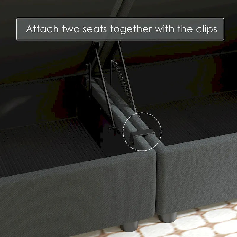 Gray Modular Sectional Sofa with Storage - 3-Piece-2