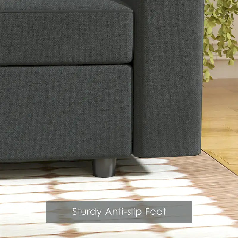 Gray Modular Sectional Sofa with Storage - 3-Piece-4