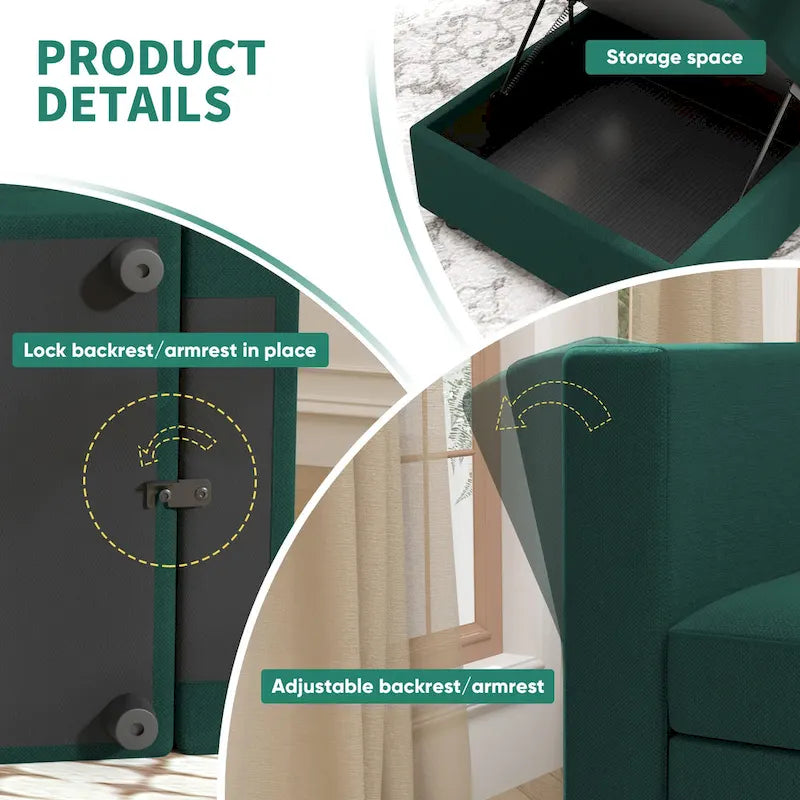 Gray Modular Sectional Sofa with Storage - 3-Piece-6