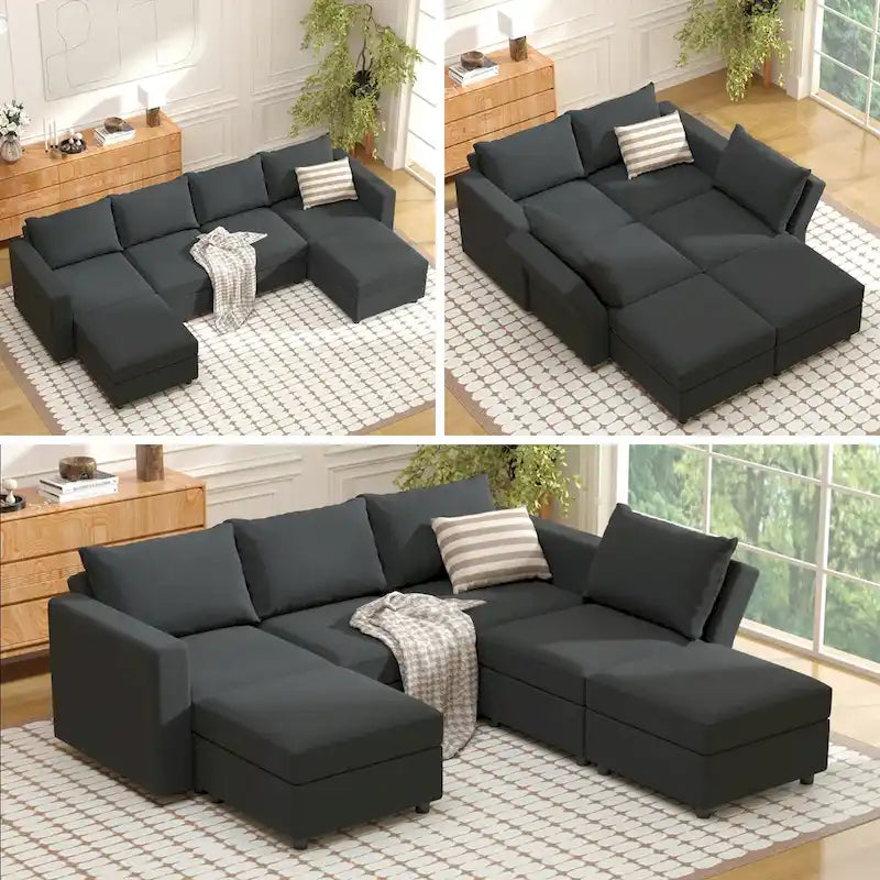 Gray Modular Sectional Sofa with Storage - 3-Piece-24