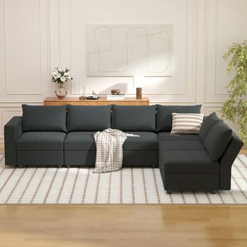 Gray Modular Sectional Sofa with Storage - 3-Piece-34