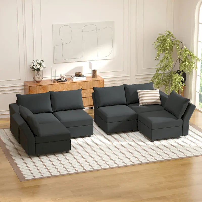 Gray Modular Sectional Sofa with Storage - 3-Piece-35