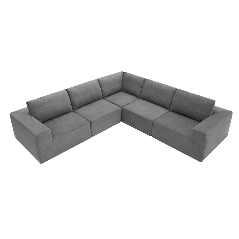 Modular L Shaped Sectional Sofa,Luxury Floor Couch Set,Upholstered Indoor Furniture,Foam-Filled Sleeper Sofa Bed-18