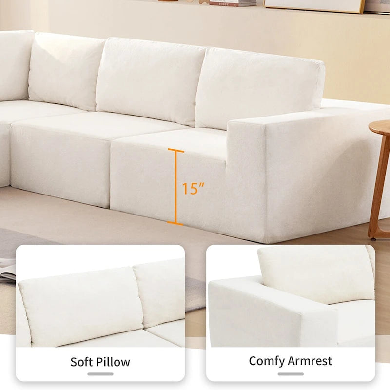 Modular L Shaped Sectional Sofa,Luxury Floor Couch Set,Upholstered Indoor Furniture,Foam-Filled Sleeper Sofa Bed-25